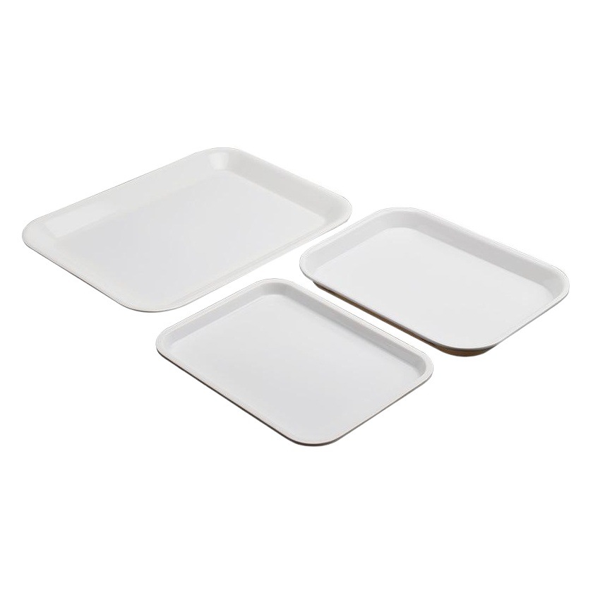 Bandeja de melamina placa de plástico blanco imitación porcelana habitación placa rectangular que sirve placa Placa de pan Placa de postre pastel