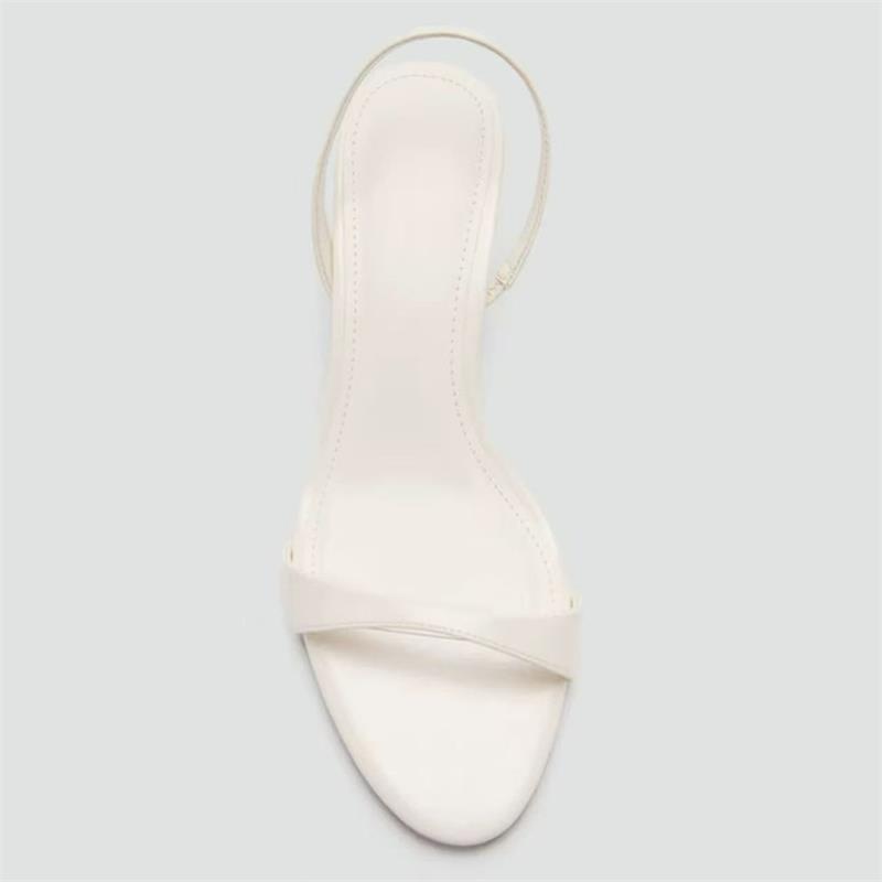 2026 verano nuevo simple con tacones altos zapatos de cuero suave para mujeres con cabeza redonda con sandalias de tacones delgados