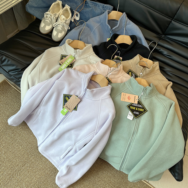 Great Item! Keep It for Yourself! Fleece-Lined, Thickened, Windproof, Warm, Stand-Collar Fleece Jacket, Double-Sided Polar Fleece Jacket for Women, New Great Item! Keep It for Yourself! Fleece-Lined, Thickened, Windproof, Warm, Stand-Collar Fleece Jacket, Double-Sided Polar Fleece Jacket for Women, New