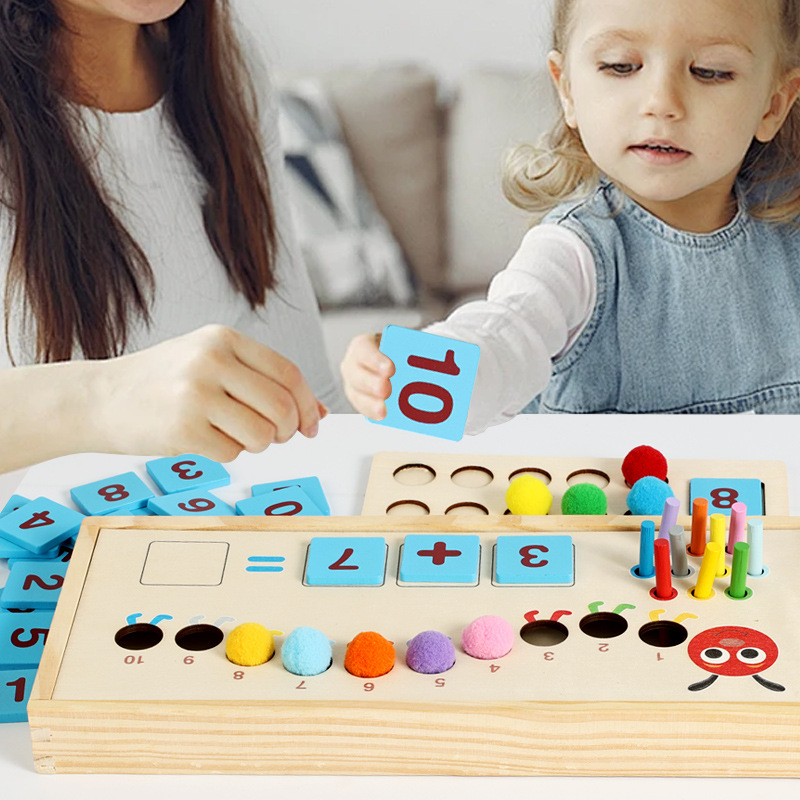 Tablero logarítmica multifuncional Tablero de dibujo Tool de enseñanza Montessori Jardín de infantes Juguetes de educación temprana para bebés Juego de rompecabezas Cognición de formas