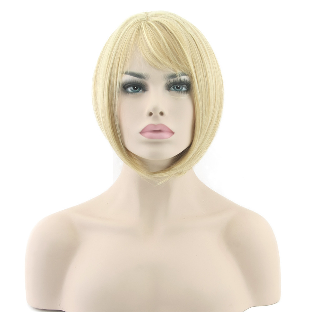 Peruca curta bob corte cogumelo extensões cabelo sintético clip_voghion.com