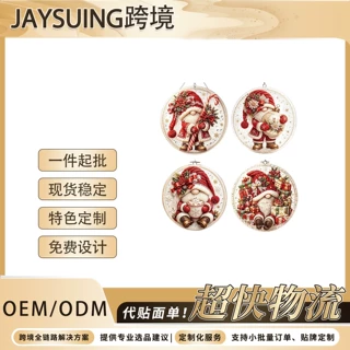 圣诞钻石艺术饰品套装 跨境手工点钻DIY贴画圣诞主题艺术装饰挂画