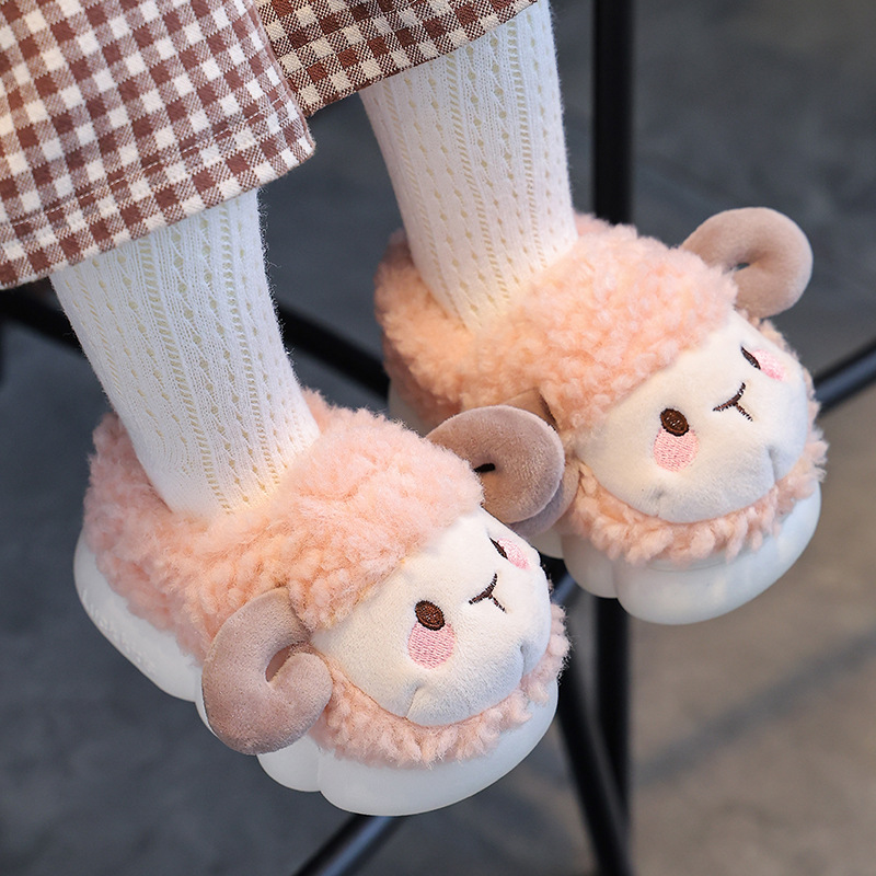 Zapatillas de algodón para niños de invierno para niños y niñas bolsa de terciopelo cálido talón antideslizante bebé 1-3 años 2 Zapatillas de algodón para niños