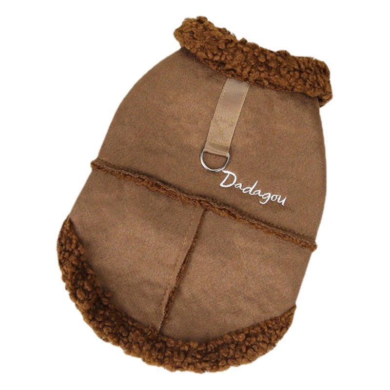 Ropa para mascotas ropa para perros Otoño e Invierno Nueva ropa acolchada de algodón con forro polar de dos patas ropa para mascotas 22 Chaleco de terciopelo de piel de melocotón