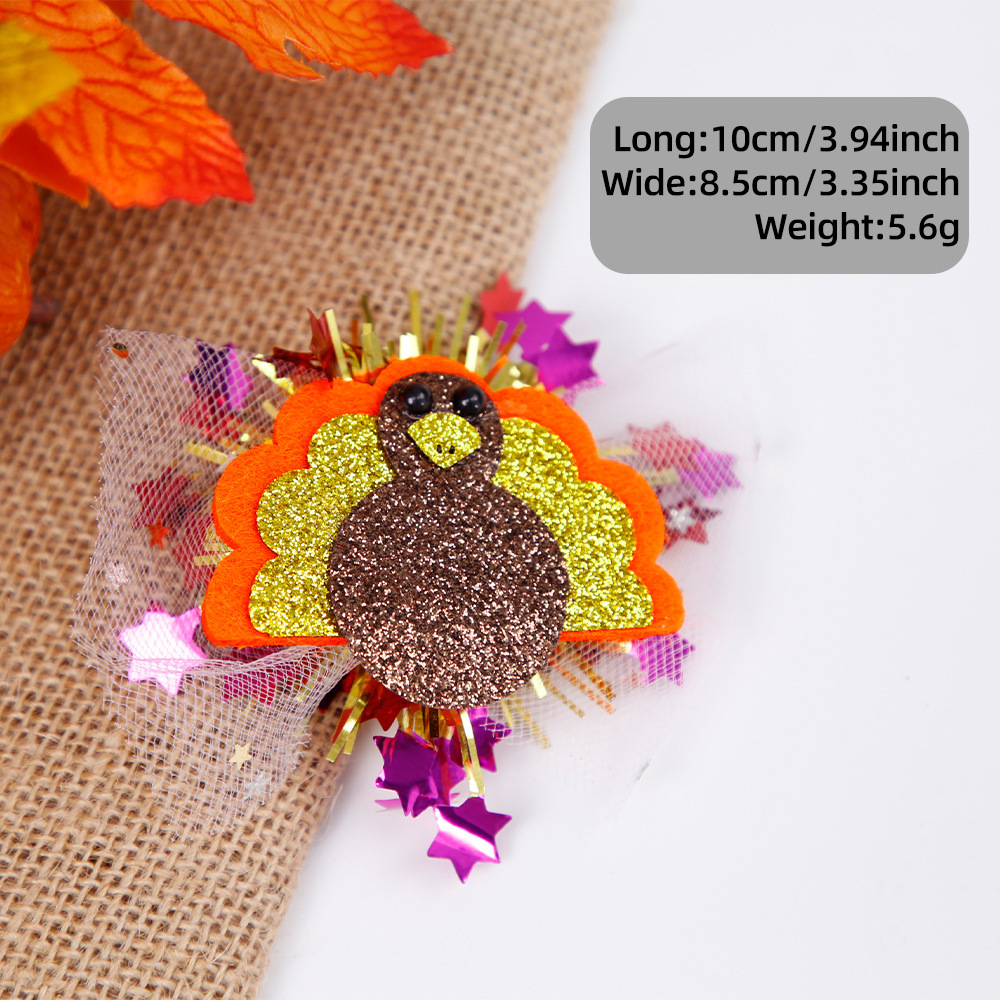 Día de Acción de Gracias accesorios para mascotas calabazas turquía mallas brocas de cabello perros gatos otoño festival de cosecha fiesta decoración tarjeta de cabello