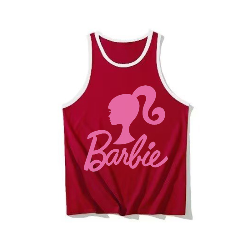 Barbie The Movie Cartoon Pattern Printed Sleeveless Vest for Big Kids 2024 Summer New Style 