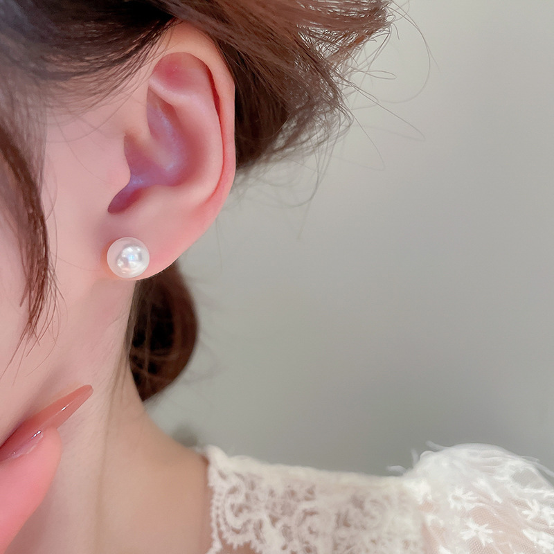 1 Pair Fashion Round Imitation Pearl Plating Women's Ear Studs display picture 18