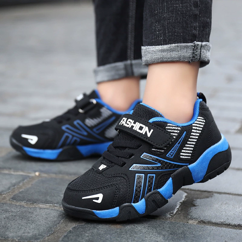 Студенческая обувь для бега на мягкой подошве повседневная детская обувь для мальчиков спортивная обувь весенняя и осенняя сетка дышащая модная кожа