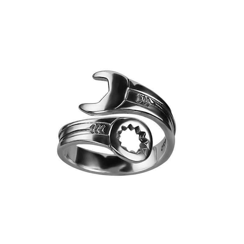 Anello uomo argento s925 stile thai vintage chiave inglese_voghion.com