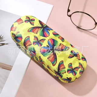 新款眼镜盒简约时尚ins风蝴蝶收纳眼镜墨镜太阳镜便携防尘防压盒