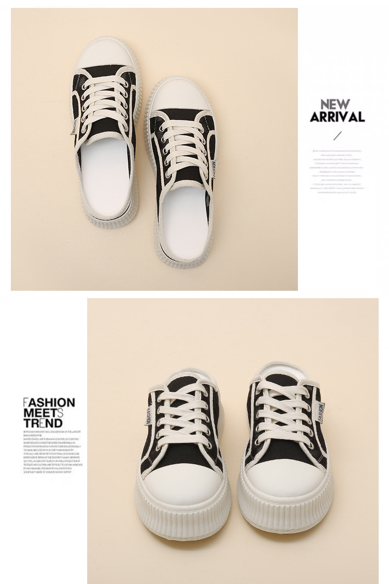 Damenoberbekleidung mit Mesh-Zehen und halben Hausschuhen liegt im Sommer 2023 im Trend, neue dicke Sohlen, keine Absätze und weiße Schuhe für Faule_voghion.com