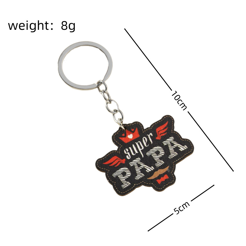 Modern Style Letter Wood Father'S Day Unisex Keychain display picture 1