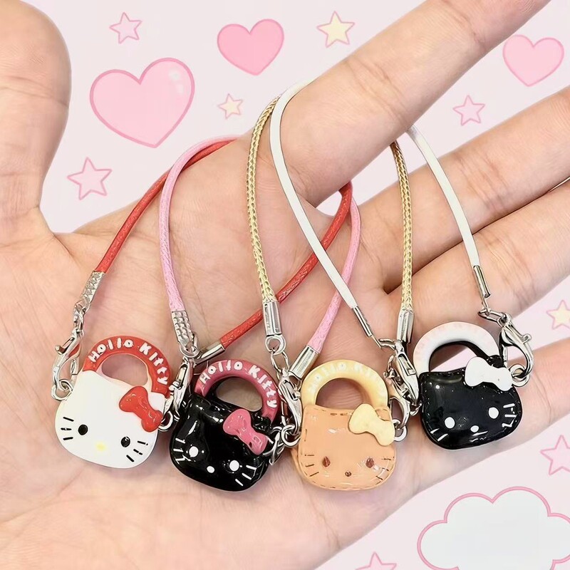 Cute Pendant Bowknot Kitty Sweet Cool Phone Chain Sweet Girly Heart Student Backpack Charm Keychain
