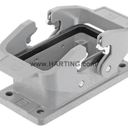 HARTING 浩亭工业连接器 09300101301 IP67 双扣开孔安装底座