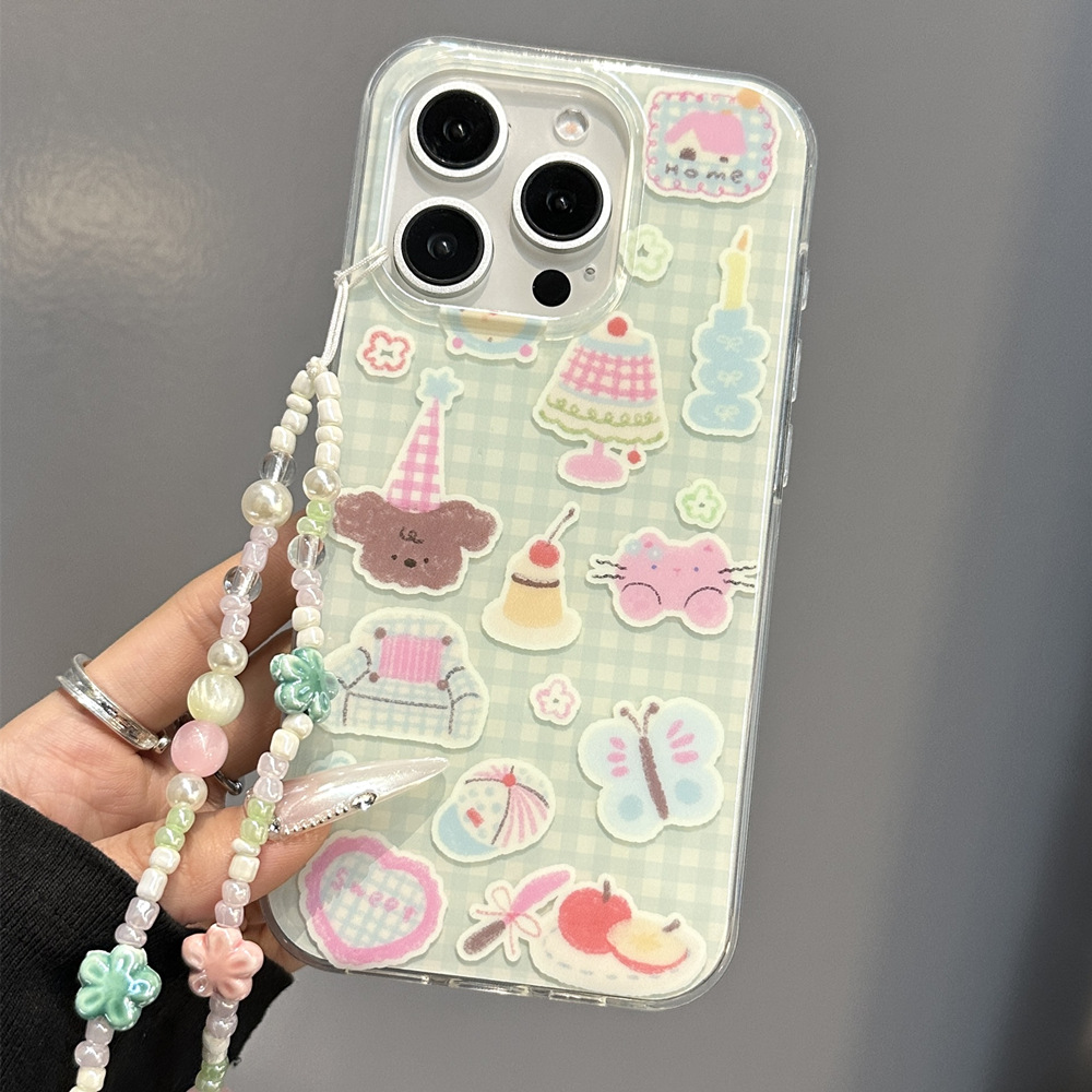 Lindos animales pequeños a cuadros para Apple 16ProMax funda para teléfono móvil 15Pro pareja 14/13 celebridad de Internet 15PM nuevo