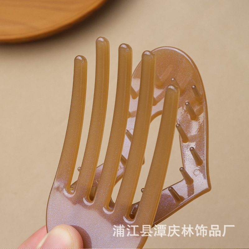 女性の後頭部用の大きなラブフラットパール光沢のあるヘアクリップ、2025年の新しいハイエンドのハーフタイヘアアクセサリー|undefined