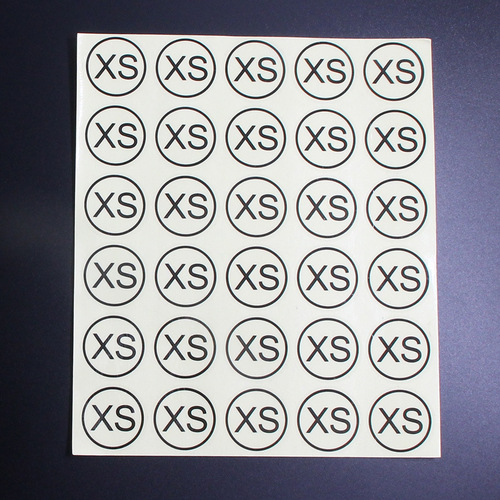 Circular Self-Adhesive Label for Clothing Size, Transparent Size Tag for Attaching to Clothes