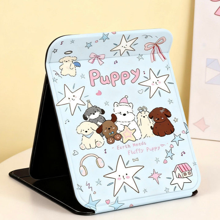 New Mirror Cute Puppy Thickened Anti-Fall Travel Portable Makeup Mirror High-Definition Home Vanity Mirror