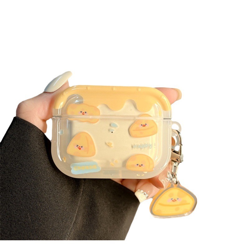 Funda protectora para auriculares AirPods Pro 3, diseño de queso amarillo, marco de fotos, compatible con Pro 2/3, con ranura para tarjetas.