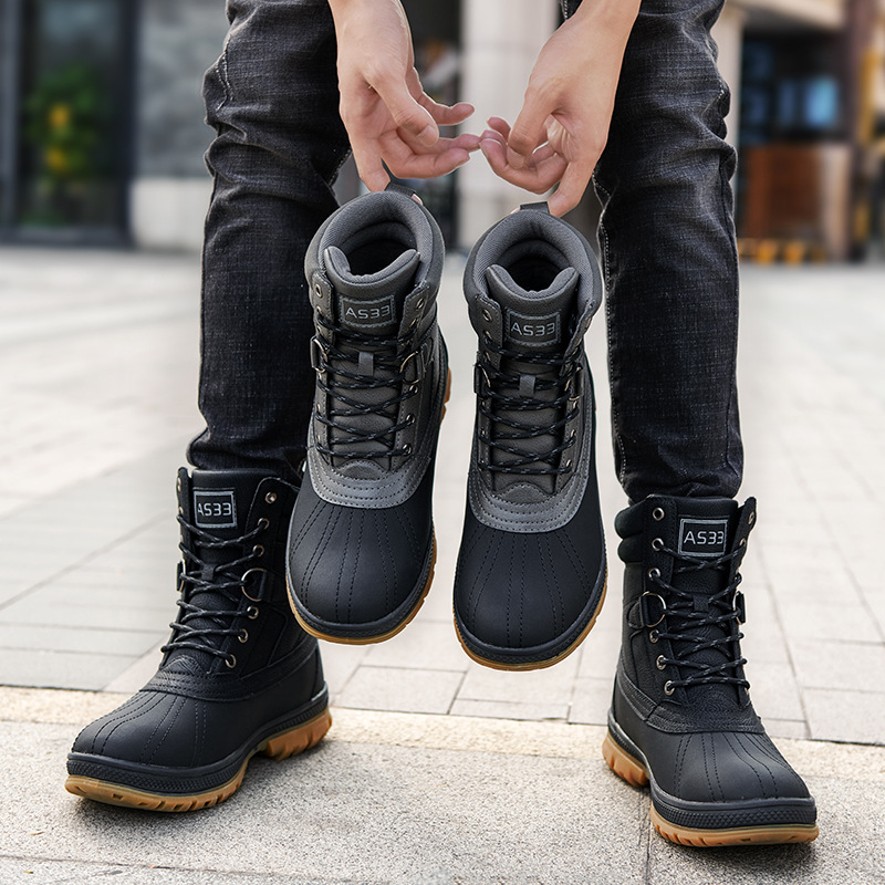 Men's Shoes large size lace up high top outdoor combat boots men's field training shoes autumn and winter new men's shoes_viptrois.com