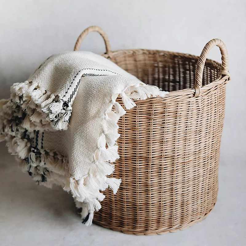 Cesta de ropa de ratán cesta de lavandería cesta de almacenamiento de ropa sucia cesta de ropa doméstica caja de ropa cesta de lavandería artefacto