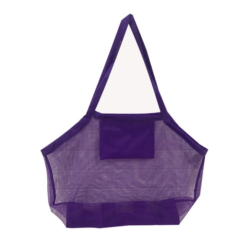Manufacturer wholesale multi-layer children's miscellaneous toys storage bag foldable shoulder beach bag sand digging tool storage net bag