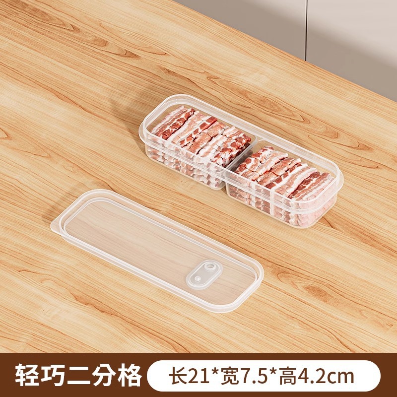 Refrigerador de hendidura estrecha caja de preservación casera de carne congelada dividida caja de alimentación de gran capacidad caja de congelación