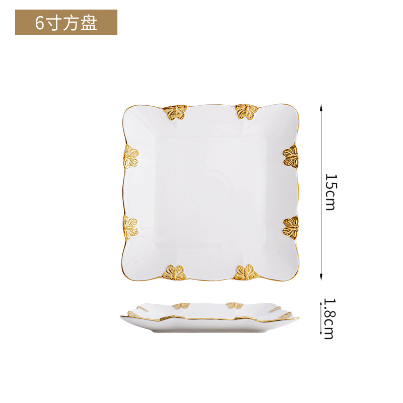 6 인치 나비 사각형 플레이트 [프놈펜]