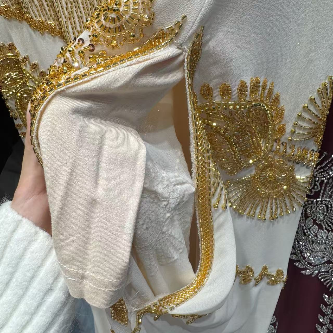 Elegat Middle Easter Cross-border Heavy-duty Baquet Dress For Wome, 2026 Ew Model, Diamod-embellished Cover-up_ecoleips.com