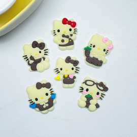 卡通猫咪KT猫系列 PVC软胶配饰 DIY手机壳洞洞鞋收纳盒冰箱贴批发
