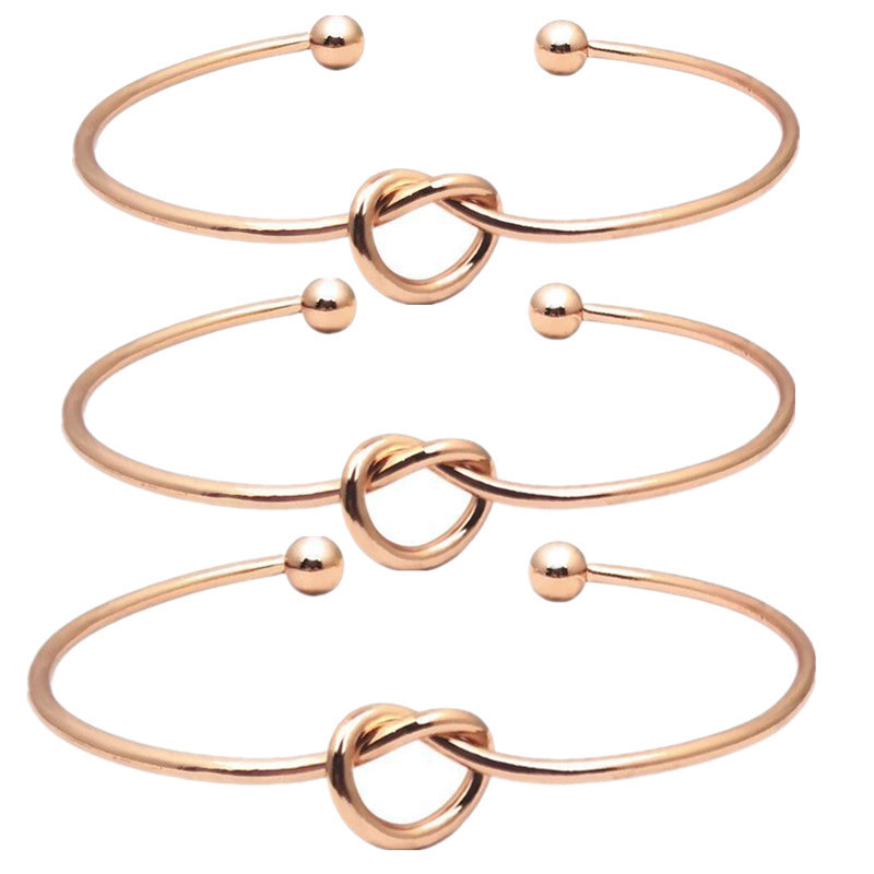 European and American Metal Love Knot Bracelet Women's diy Bracelet Opening Rose Gold Hand Jewelry Bridal Tribal Kink European and American Metal Love Knot Bracelet Women's diy Bracelet Opening Rose Gold Hand Jewelry Bridal Tribal Kink