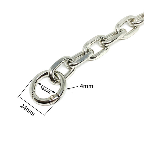 Factory Direct Sale Large Cross-Stitch Flower Hand Strap Short Chain Oval Phone Case with Spring Clasp Metal Accessory