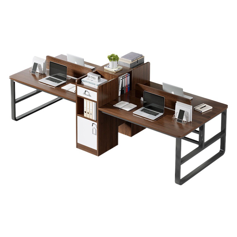 Personal de escritorio cara a cara 2 a 4 personas mesa de escritorio simple mesa de hogar y silla combinación escritorio de la computadora personal Mesa de la estación