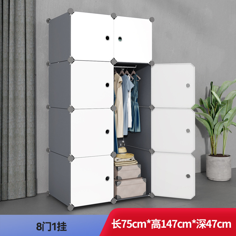 armario simple dormitorio ensamblado armario de almacenamiento alquiler armario de tela dormitorio pequeño armario fuerte y duradero