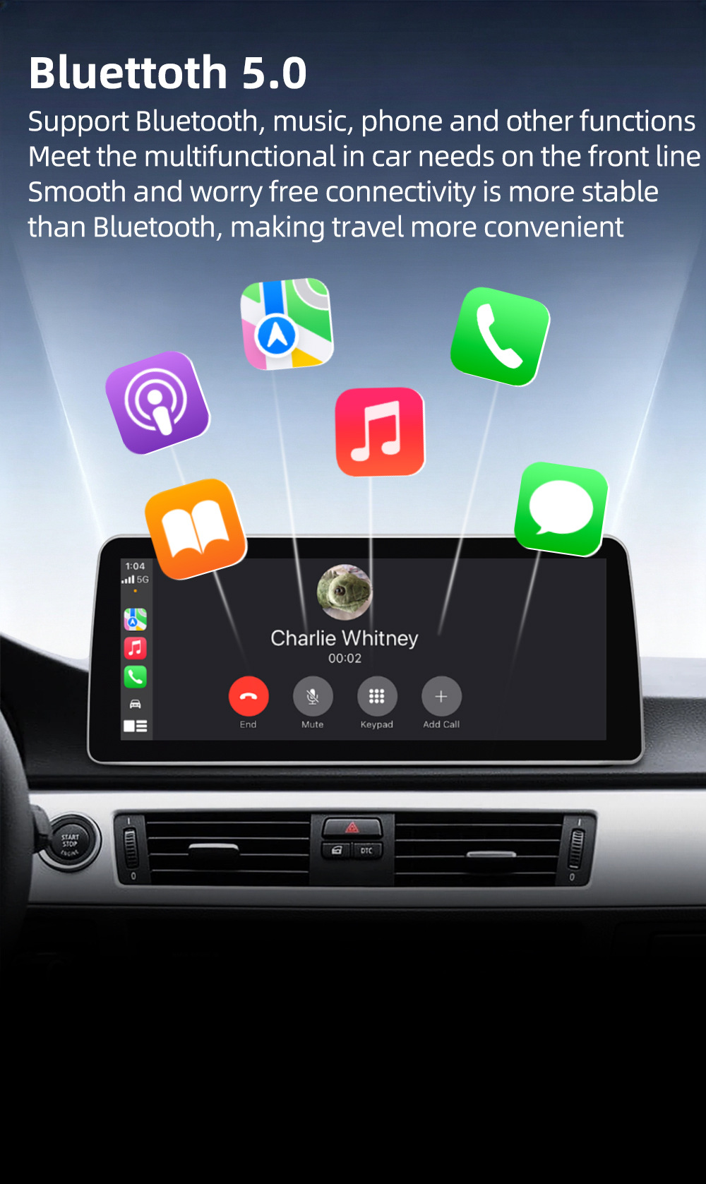 Car Navigation Large Screen Suitable for Bmw 3 Series E90 E91 E92 E93 2005-2012 Bluetooth Carplay