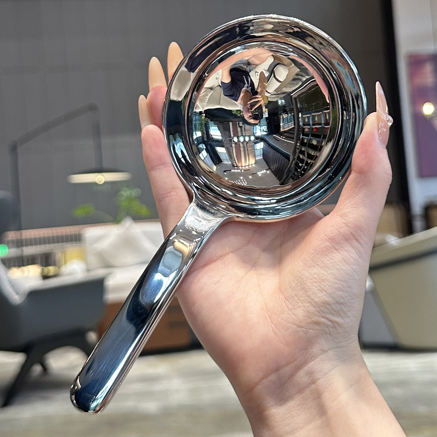 [Experiencia noble] Mango corto de acero inoxidable 316 cuchara redonda grande 18/10 cuchara de sopa de cabeza grande cuchara de fideos de arroz