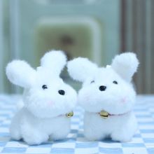 可爱仿真铃铛小兔子挂件毛绒玩具小狗公仔包包挂饰钥匙扣娃娃玩偶