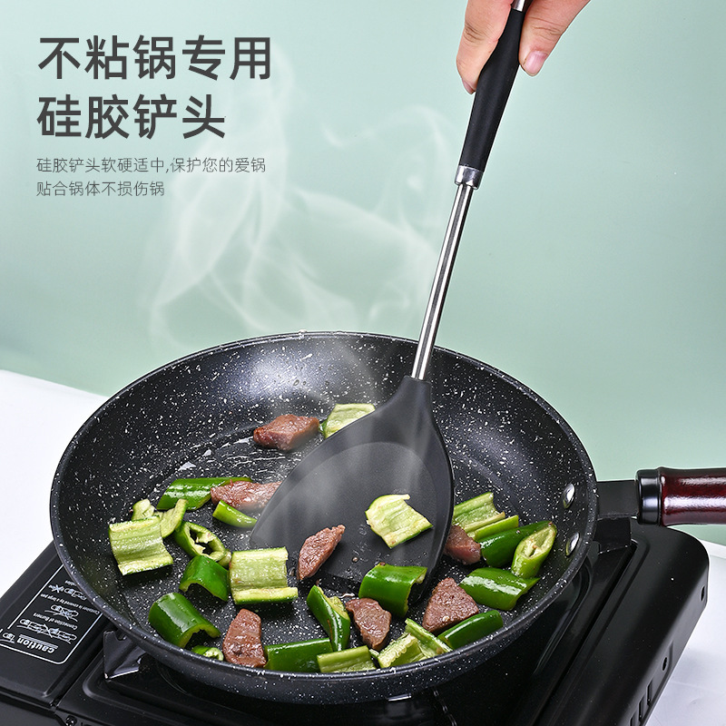 Fábrica de stock de acero inoxidable resistente a altas temperaturas, cocina doméstica, 6 conjuntos de silicona, cocina