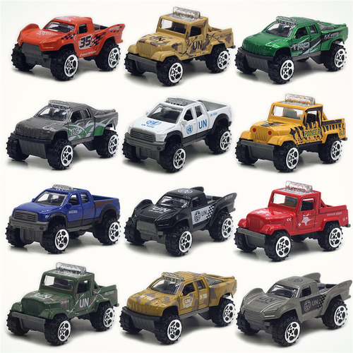 1:64 alloy off-road vehicle model 4-piece set, pickup truck racing, hot-selling car, cross-border Amazon toy car