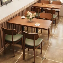 中古风实木餐厅咖啡厅餐饮商用桌椅组合烘琣店甜品店面馆餐桌餐椅