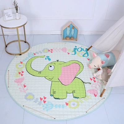 Avtomobil döşəmə paspasları: Floor Mat Round Outing Children's - baby-elephant-baby-diameter-15m-thickness-1cm