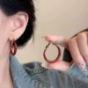 Angra red circle earrings 3cm-a1929 red