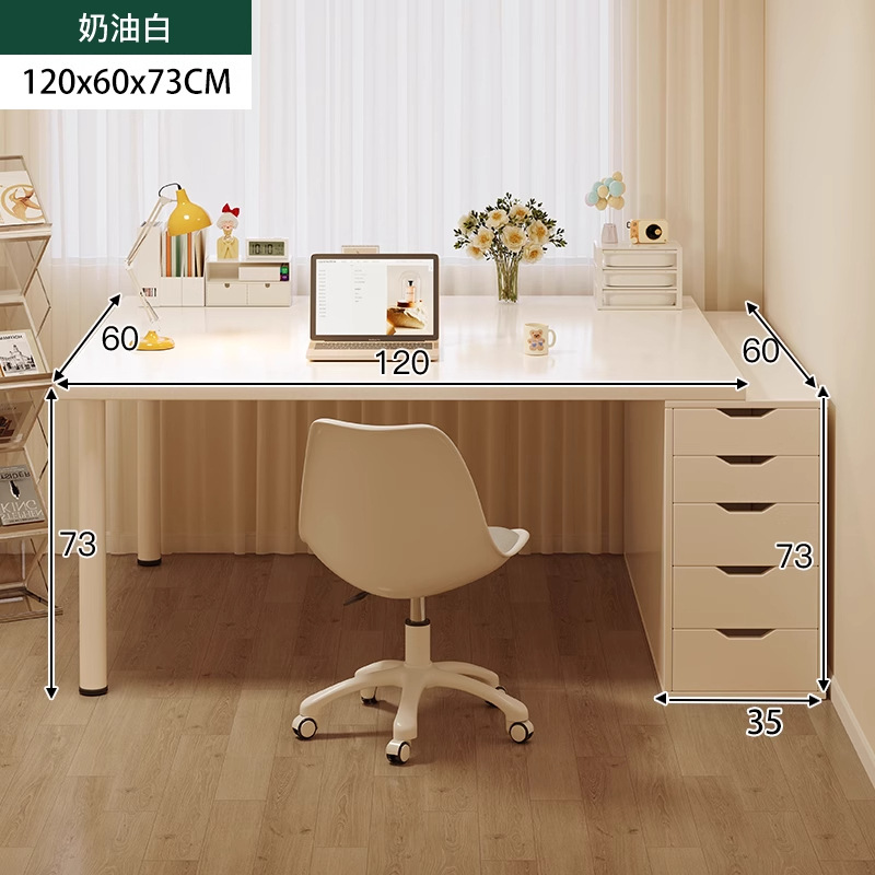 Mesa de alquiler simple dormitorio de niñas escritorio escritorio de computadora escritorio de tocador en casa escritorio de oficina largo viento de crema