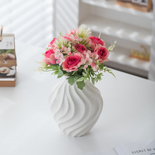 欧式干花花插陶圆锥形陶瓷花瓶酒店客厅桌面饰品花器摆件创意设计