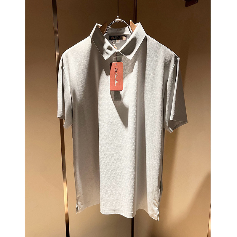イタリアの古風なメンズウェア、春夏用ストレッチスパンデックス素材のビジネスシャツ、Tシャツ、メンズカジュアル半袖plp|undefined