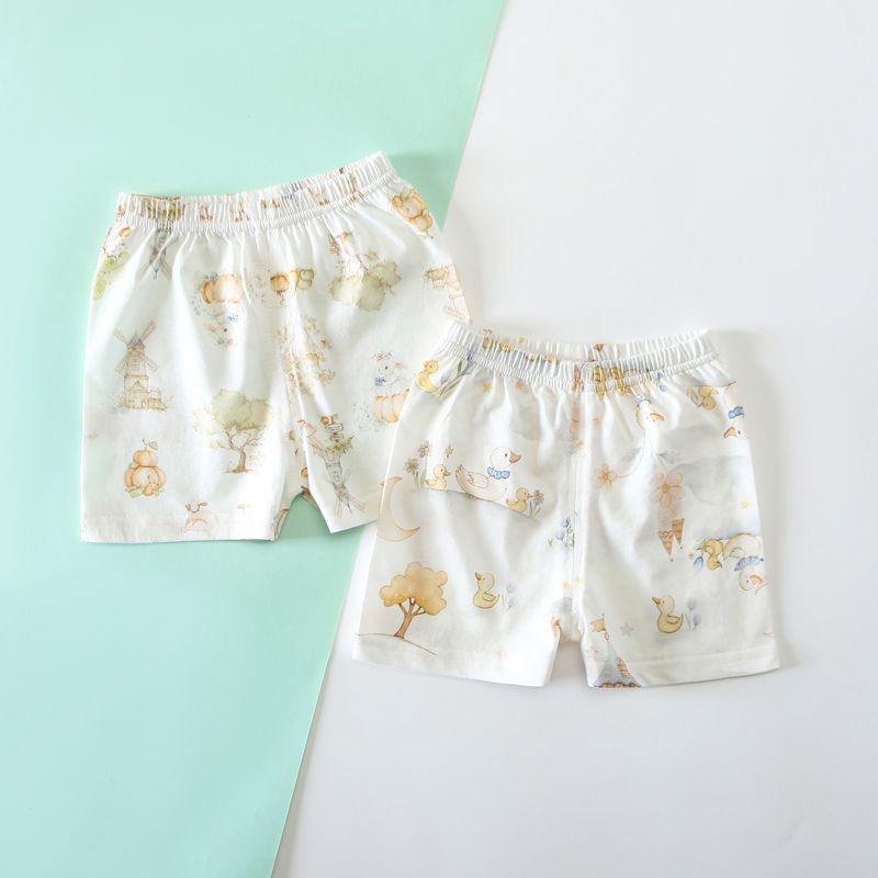 【Dual-Purpose Crotch】Baby Shorts Children's Summer Thin Pure Cotton Seamless Loose Breathable Pants Home Sleep Pants