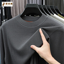 今年春秋季男士纯色毛衣修身打底衫长袖中年简单款纯色圆领针织衫