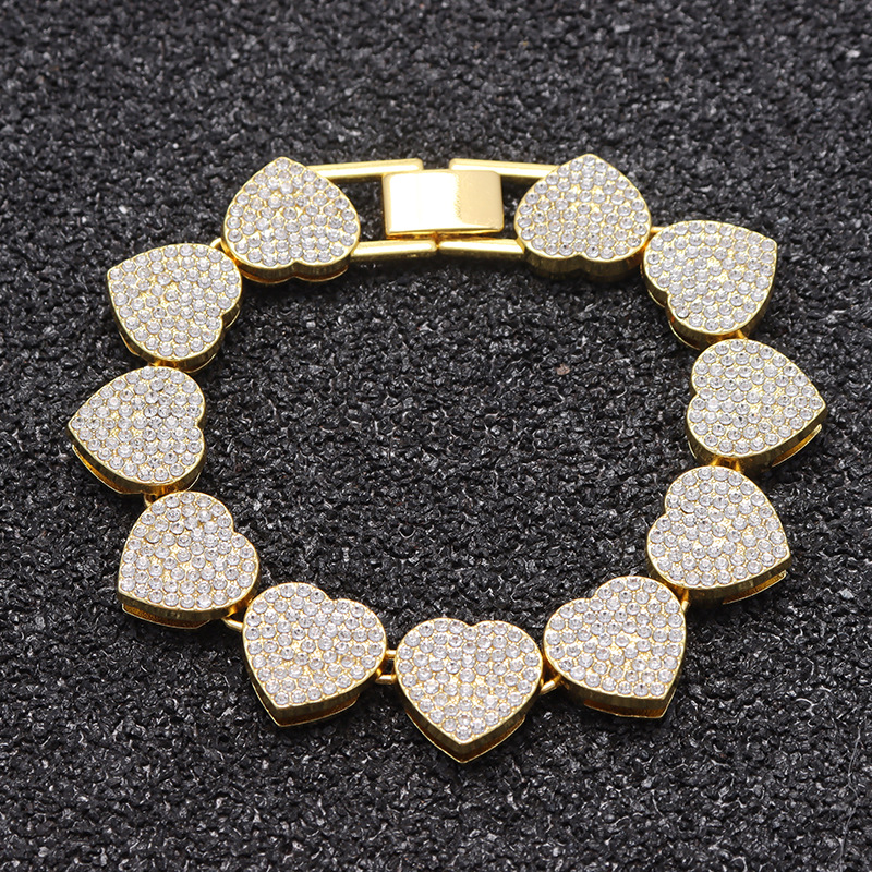 1 Piece Quantity Hip-Hop Vintage Style Heart Shape Alloy Unisex Bracelets Necklace