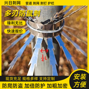 Newly Upgraded Encrypted Multi-Edged Stainless Steel Anti-Rat Spike Pipe Water Pipe Anti-Rat Climbing and Biting Electric Pole Barbed Wire Customization