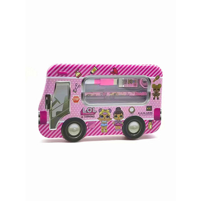 Cartoon Stationery suit Pencil box pupil capacity Pencil case automobile modelling Shatterproof Whiteboard pen School gift